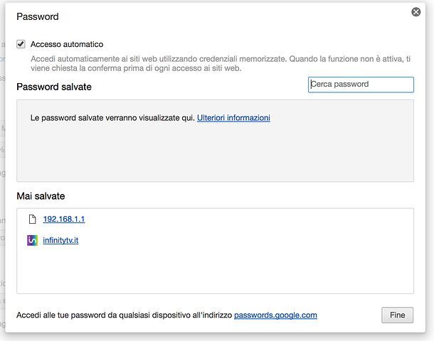 Come custodire password