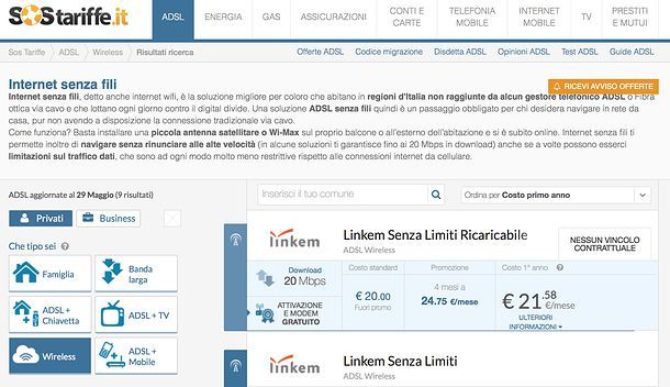 Offerte ADSL senza fili