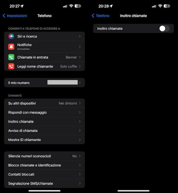 Impostazioni segreteria iOS