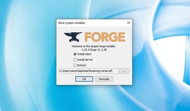 Installare Forge Minecraft