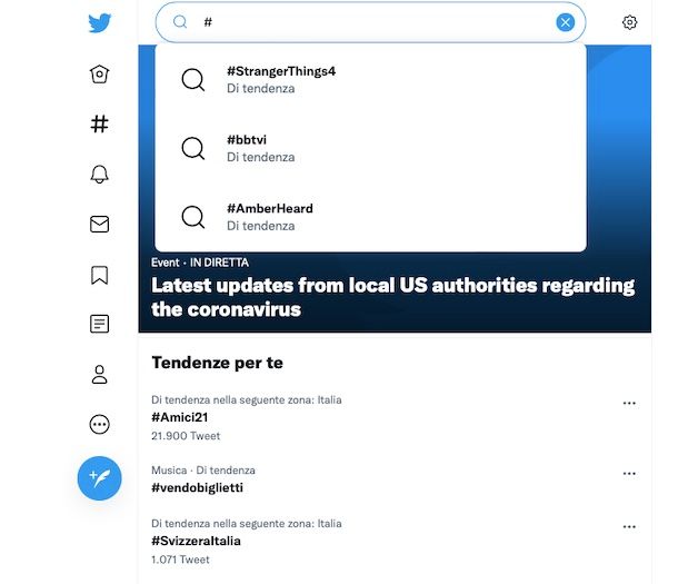 Funzionamento hashtag