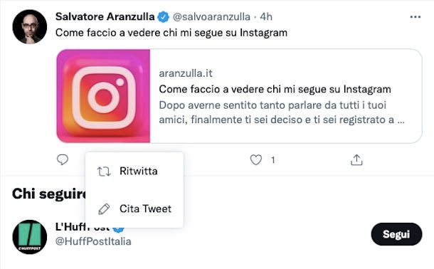 Retwittare e citare tweet 