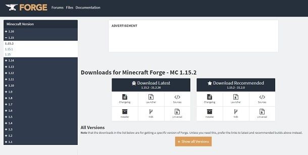 Installer Forge