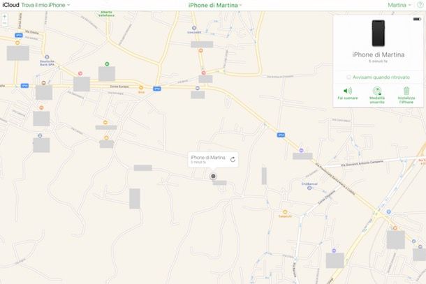 Trova il mio iPhone sito