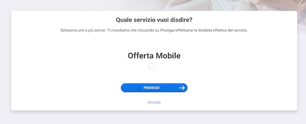 Modulo disdetta Fastweb mobile online