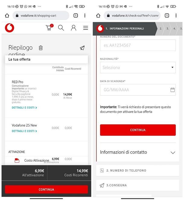 Come attivare SIM Vodafone
