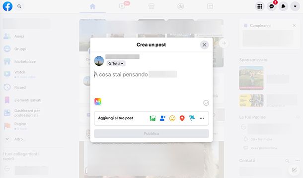 Come pubblicare GIF su Facebook da computer sul profilo