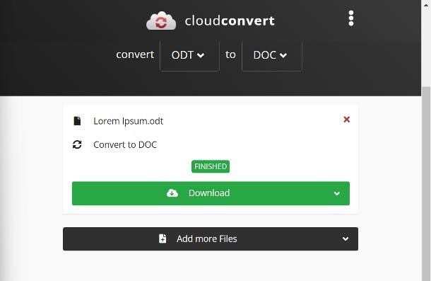 Come convertire ODT in DOC online