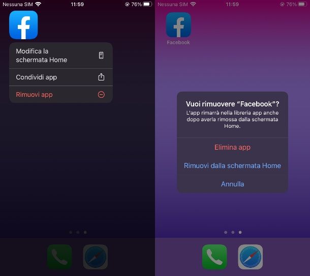 Come disinstallare Facebook da iPhone