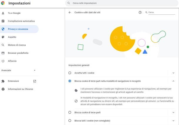 Come abilitare i cookie su Chrome