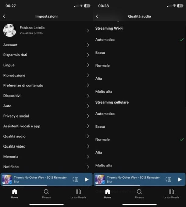 Qualità audio Spotify