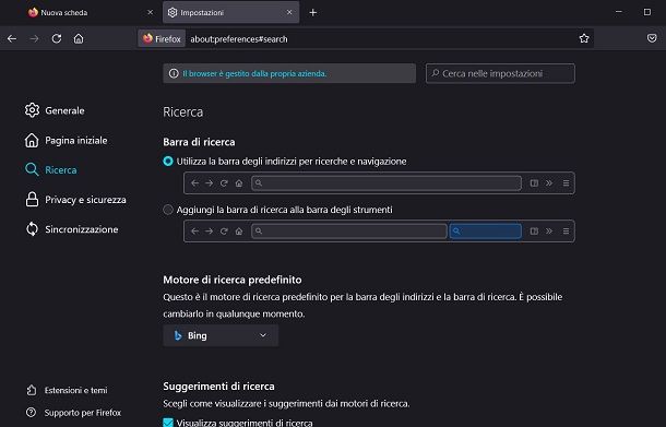 Ricerca su Firefox