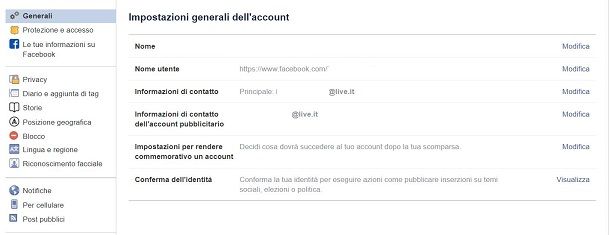 account Facebook