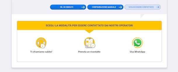 Canali di contatto Fastweb da Web