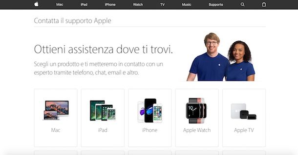Come contattare Apple