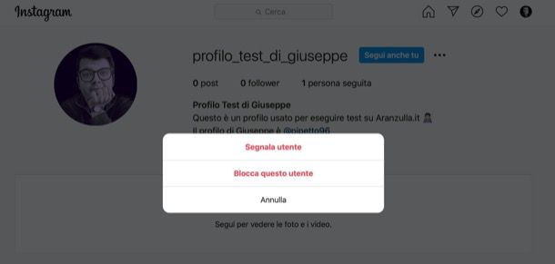 Bloccare una persona su Instagram