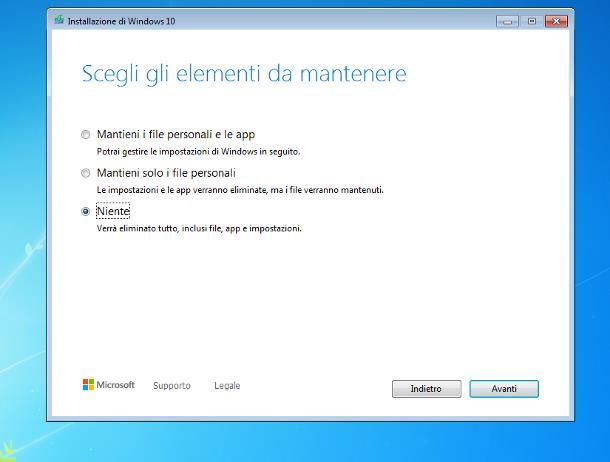 Come aggiornare Windows 7 a Windows 10: installazione pulita