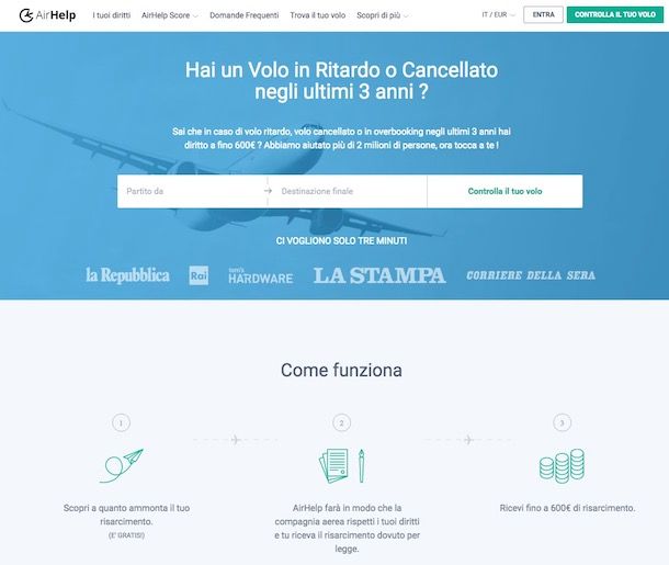 Come ottenere rimborso volo cancellato