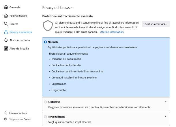 Come abilitare i cookie su Firefox