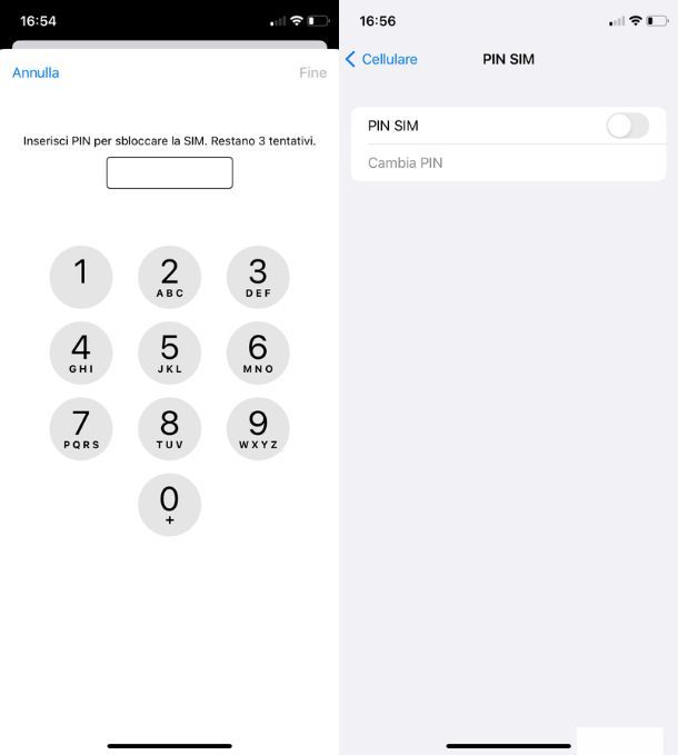 Togliere PIN della SIM su iPhone