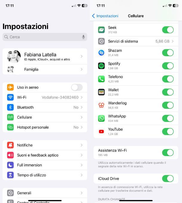 Consumo dati Spotify iPhone