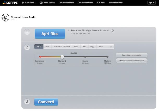 Convertitore Audio di 123Apps