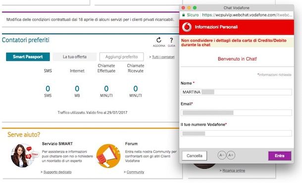 Come farsi chiamare da Vodafone