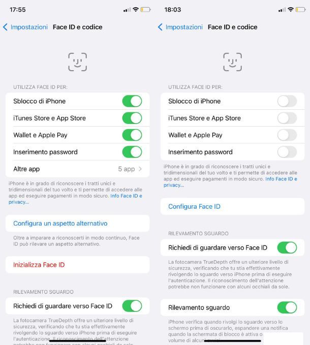 Come togliere il Face ID