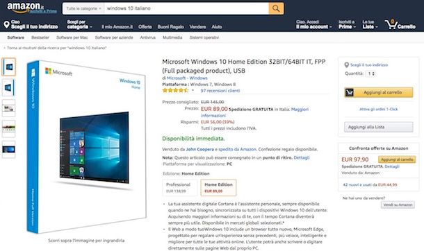 Windows 10: acquistare la licenza originale con 10 euro - Hardware  Configuration