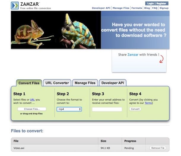 Come convertire AVI in MPEG-4