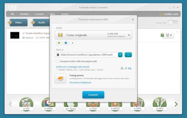 Come convertire AVI in MPEG-4