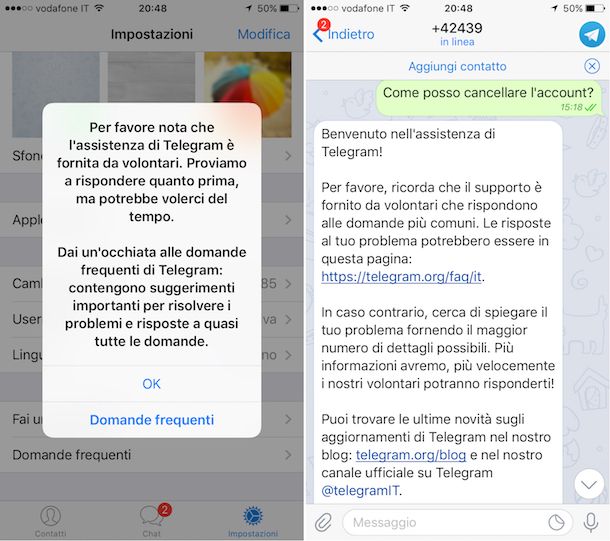 Come eliminare account Telegram Salvatore Aranzulla