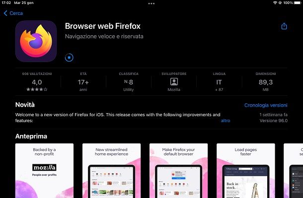 scaricare Firefox su iPhone
