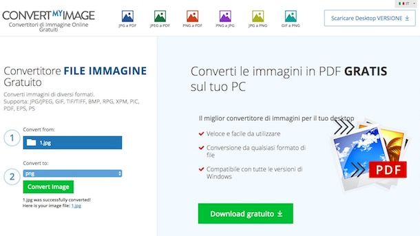 Come convertire immagine