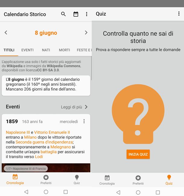 Applicazioni per studiare Calendario storico