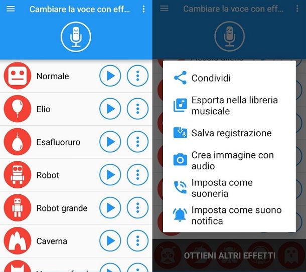 App Cambiare la voce con effetti Android