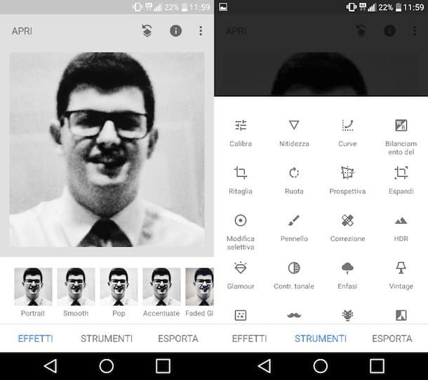 Applicazioni per migliorare le foto Snapseed