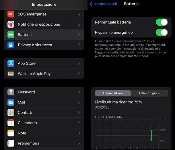 Funzioni risparmio energetico iPhone