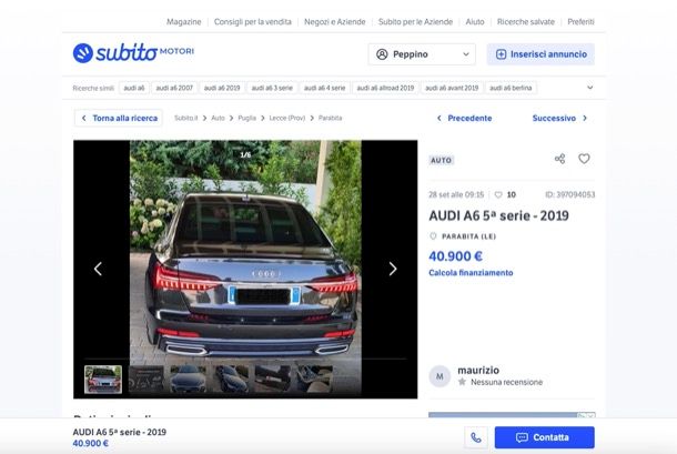 Acquistare auto usate su Subito