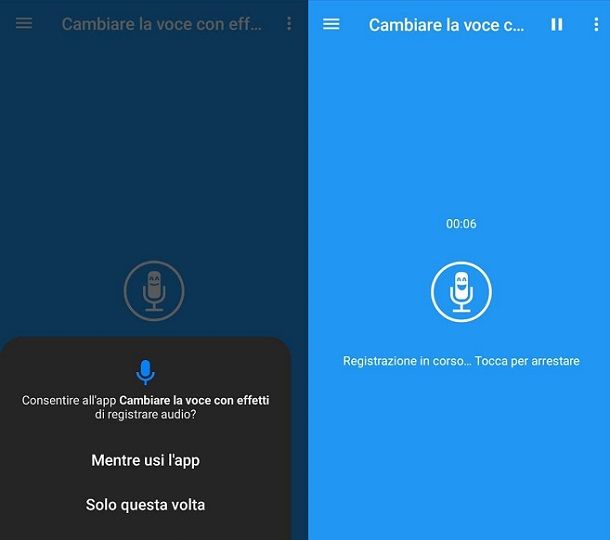 Registrare voce Android Cambiare la voce con effetti