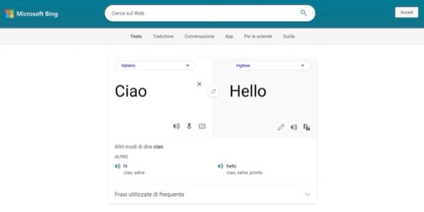 Microsoft Bing Traduttore