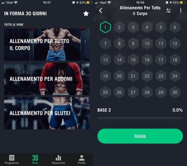 Sfida fitness 30 giorni (Android/iOS)