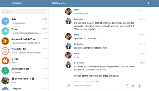 Come chattare con i bot su Telegram