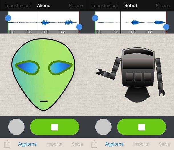 Effetti audio per modificare voce iPhone iPad