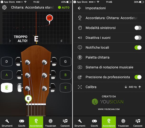 accordatore chitarra in italiano gratis da