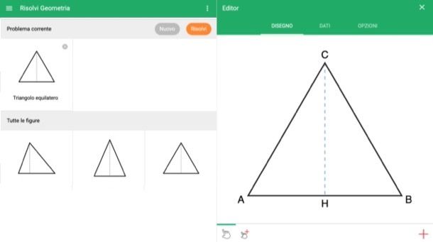 App per risolvere problemi di geometria