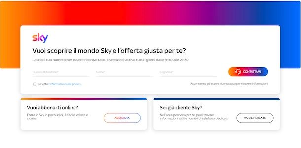 Contatta Sky: numero assistenza clienti TV e Sky Wifi