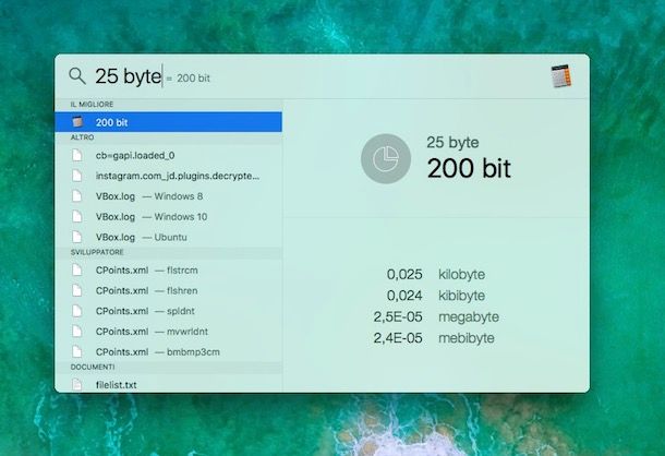 Come convertire byte