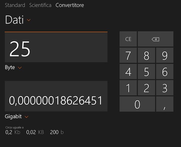 Come convertire byte