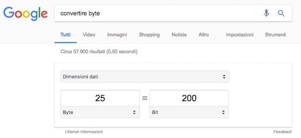 Come convertire byte